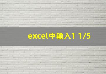 excel中输入1 1/5